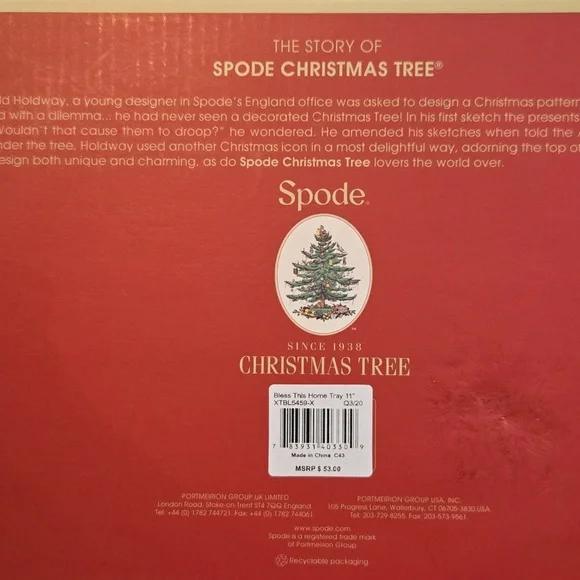 Spode Christmas Tree Bless This Home Tray - NWT - Picture 11 of 13